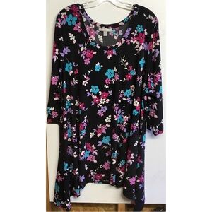 Ladies Plus Size 26/28 Woman Within Tunic With Asymmetrical Hem